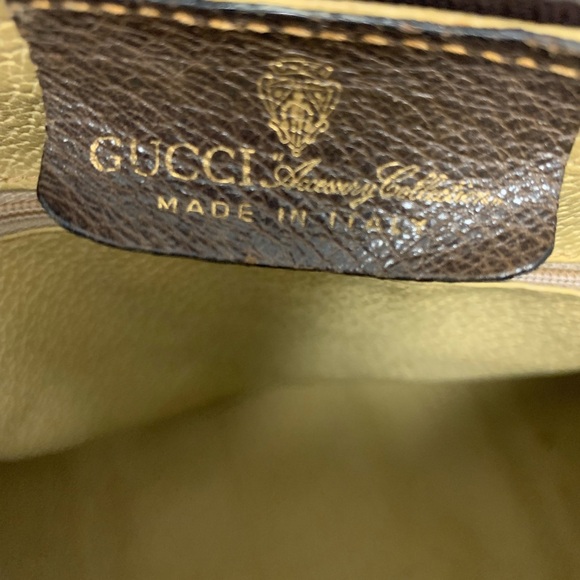 Gucci Beige and Brown Canvas Bag with Red and Green Accent Needs Restoration - Picture 6 of 16
